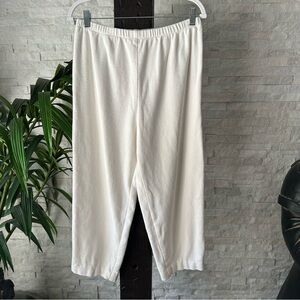 Johnny Was Vintage T-Shirt Line Cream Cotton Knit Pull On Pants Size M